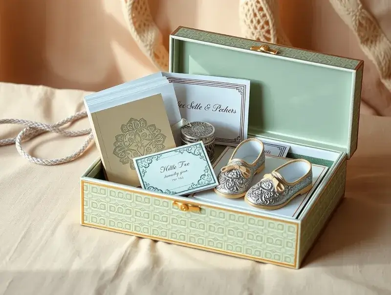 Archival storage box filled with organized sentimental items.