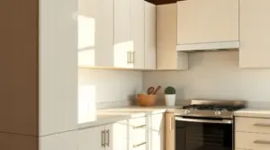 Clean kitchen cabinets near stove after degreasing