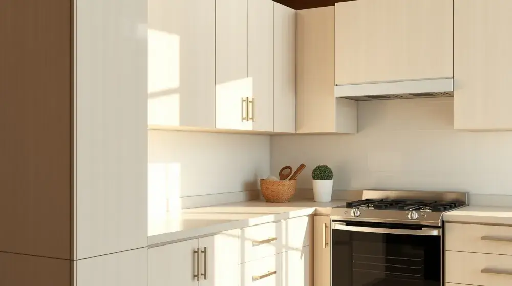 Clean kitchen cabinets near stove after degreasing