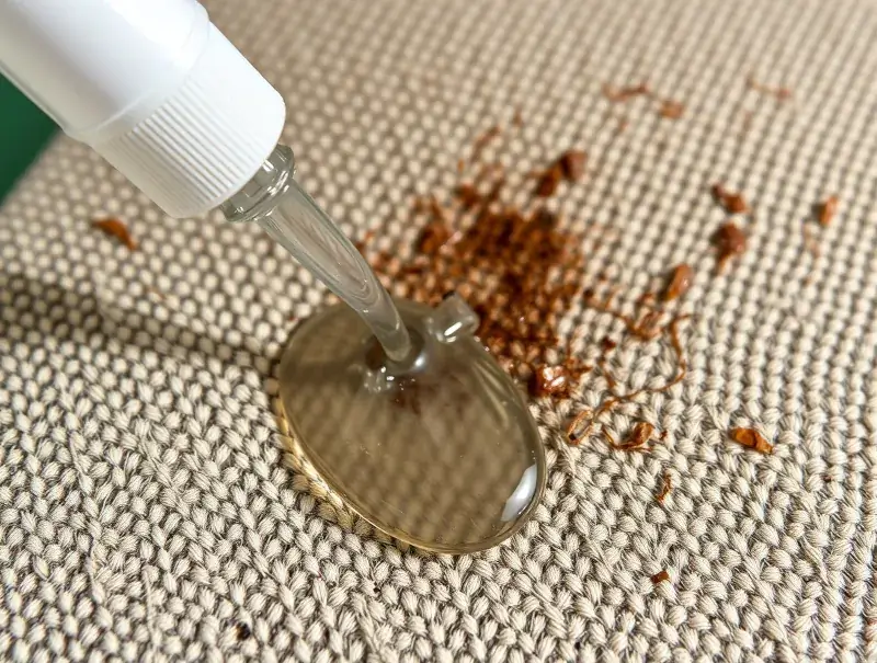 Applying enzyme cleaner to remove upholstery odors