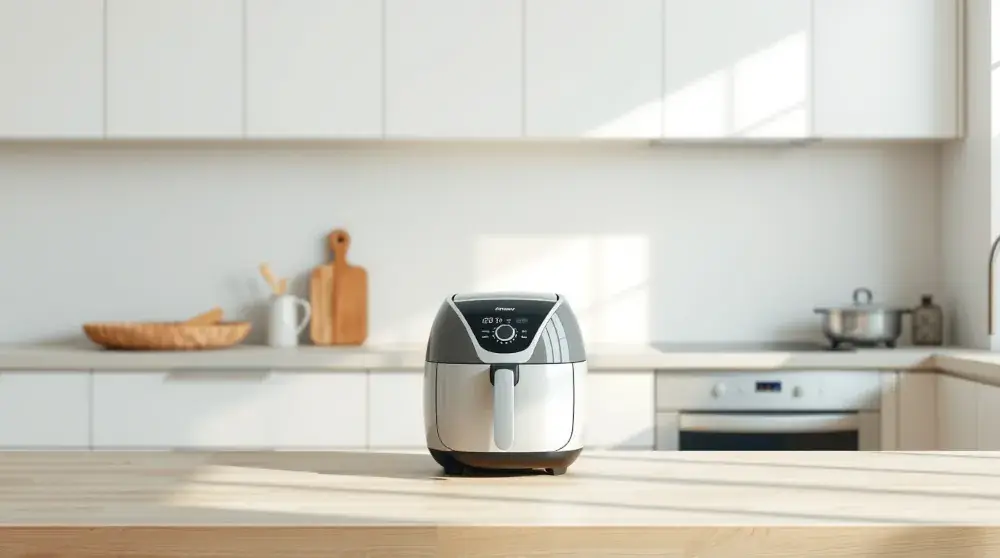Clean air fryer on modern kitchen counter