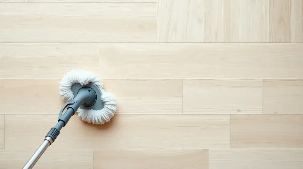 Cleaning laminate floors with a microfiber spray mop