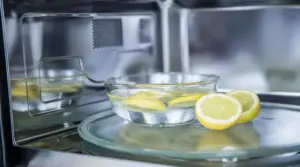 Is lemon safe for cleaning a microwave using lemon steam